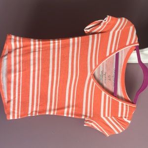 Orange stripped tee